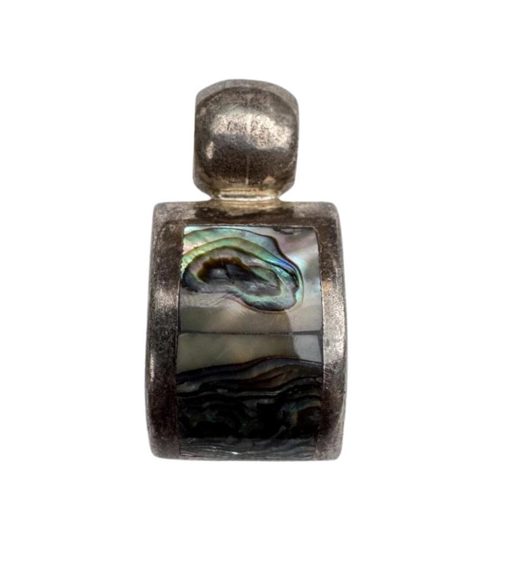 Vintage Sterling Silver Abalone Shell Pendant ATI Mexico 16.7 grams